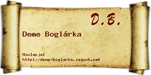 Deme Boglárka névjegykártya